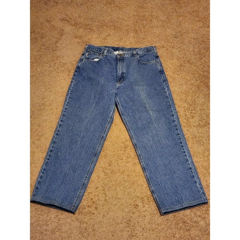 Carhartt Men 40x34 B160 STW Relaxed Fit Blue Jeans